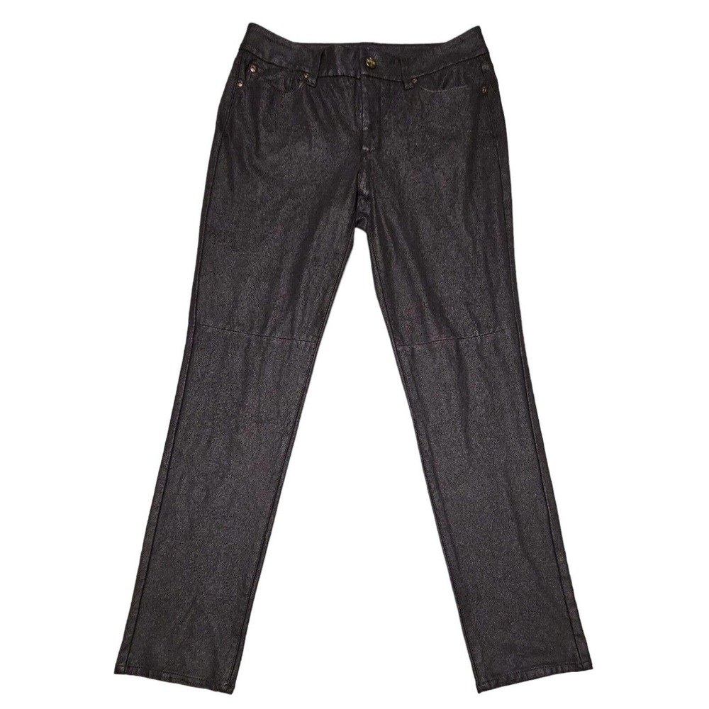 NYDJ Leggings Womens Sz 6 Alina Faux Pebbled Leather Lift Tuck Technology‎